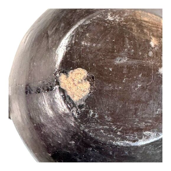 Vintage Black Ceramic Southwest Double Handled Pot Planter Floral Pattern READ - Picture 4 of 9